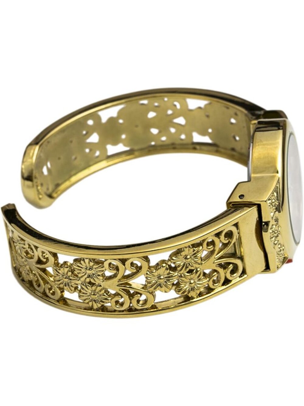 Women's Gold Japanese Quart 28mm Case Elegantly Designed Cuff Bangle Watch - Picture 6 of 6